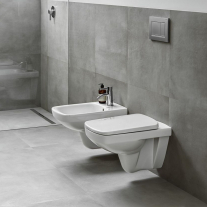 Set vas wc suspendat, Geberit, Selnova Square, rimfree, cu capac soft close și quick release, alb